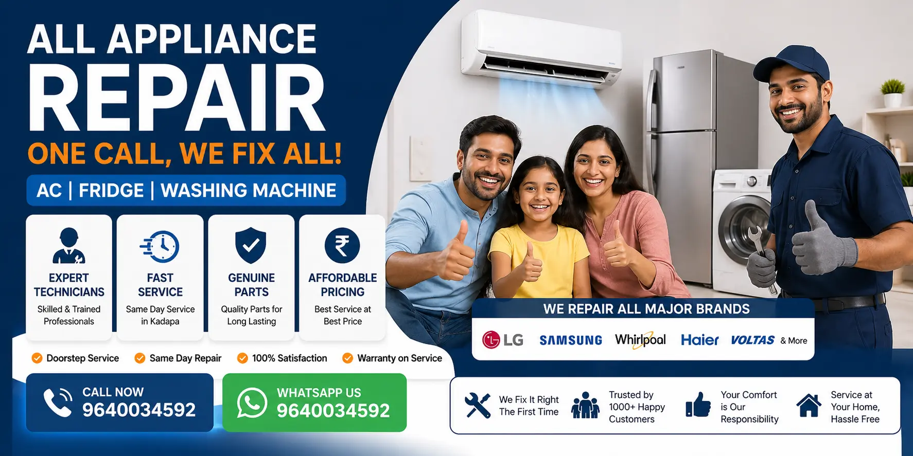 Fast appliance repair service in Kadapa